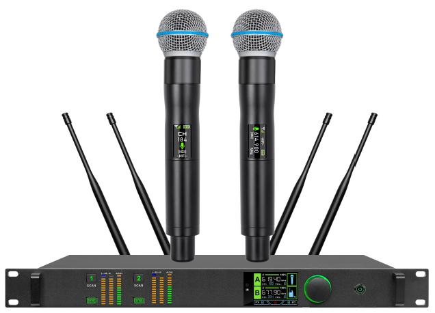 一拖二真分集無線手持話筒